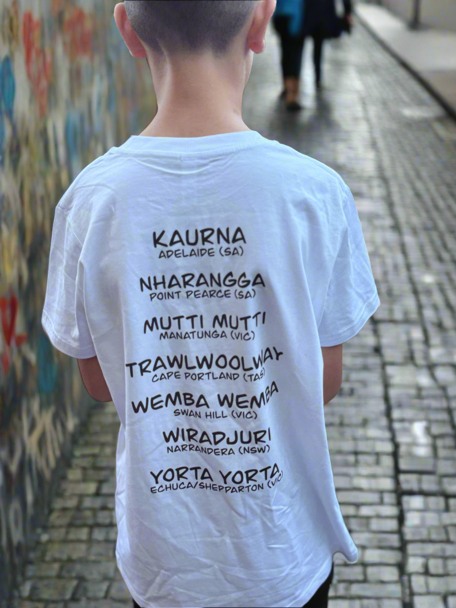 Aboriginal Flag Tee – Customisable with Your 'Mob' & Traditional Country