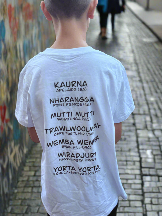 Aboriginal Flag Tee – Customisable with Your 'Mob' & Traditional Country