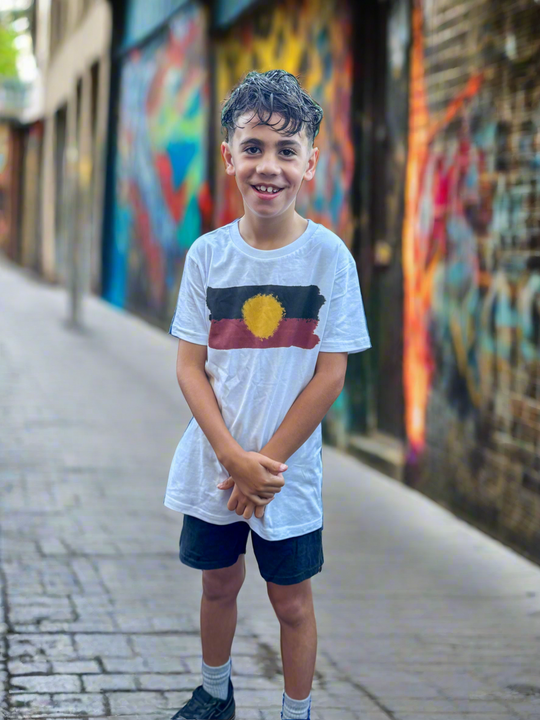 Aboriginal Flag Tee – Customisable with Your 'Mob' & Traditional Country