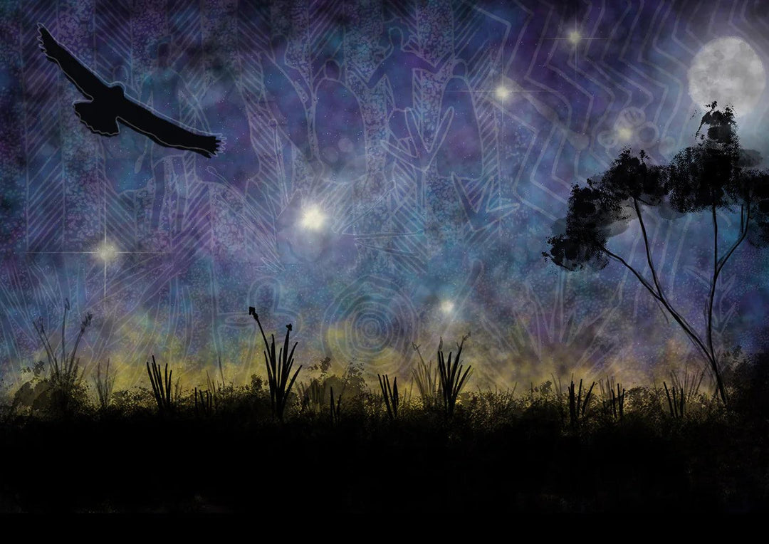 An interactive Aboriginal Augmented Reality (AR) artwork blending Indigenous storytelling, culture, and technology. Featuring vibrant digital overlays of traditional symbols, landscapes, and ancestral knowledge, this immersive experience connects users to rich First Nations heritage through dynamic 3D visuals and audio.