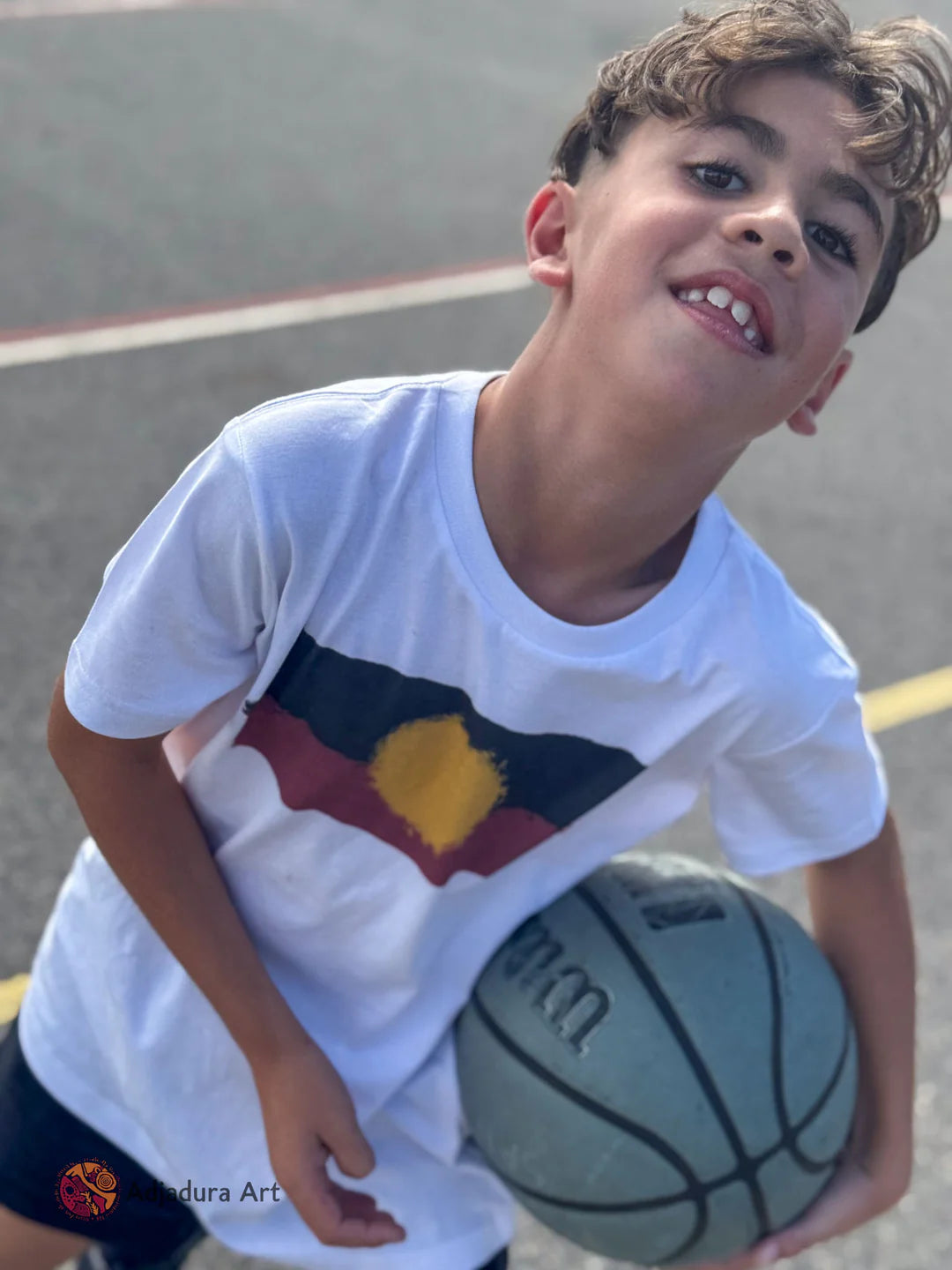 Kids Aboriginal Flag Tee — Adjadura Studio